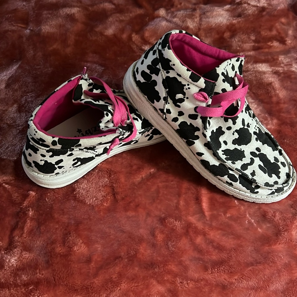 Gypsy Jazz High Top Cow Print Shoes